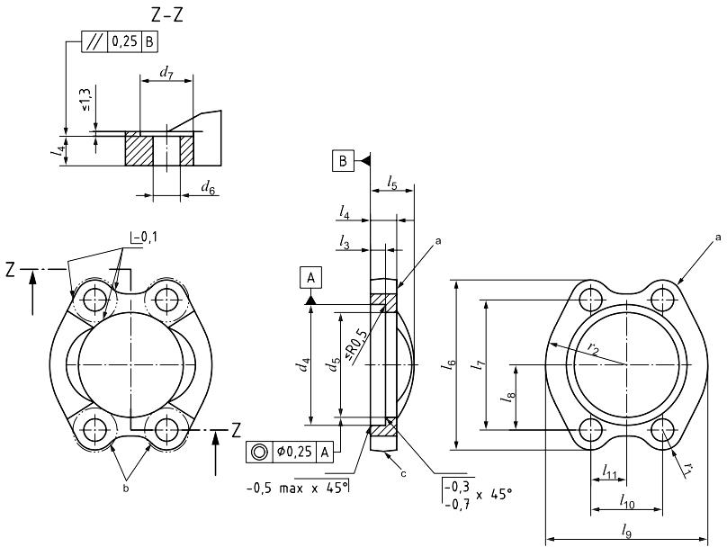 Demensions chart of one piece flange clamps SAE code 62