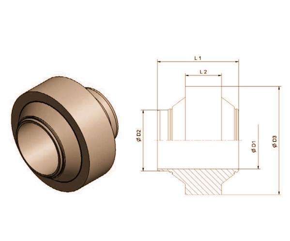Drawing of flare flange one insert cone